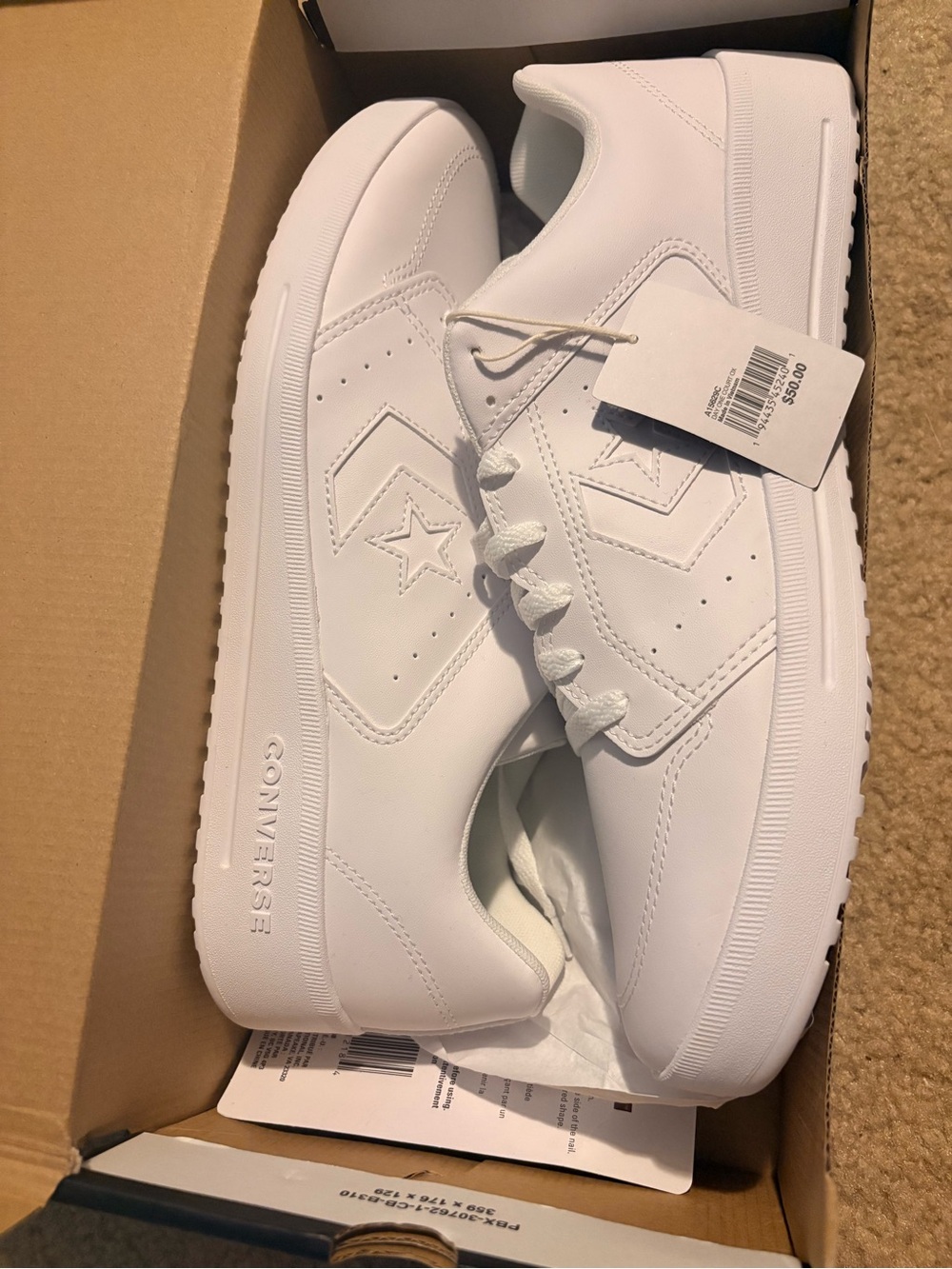 Converse White Low-Top Leather Sneakers